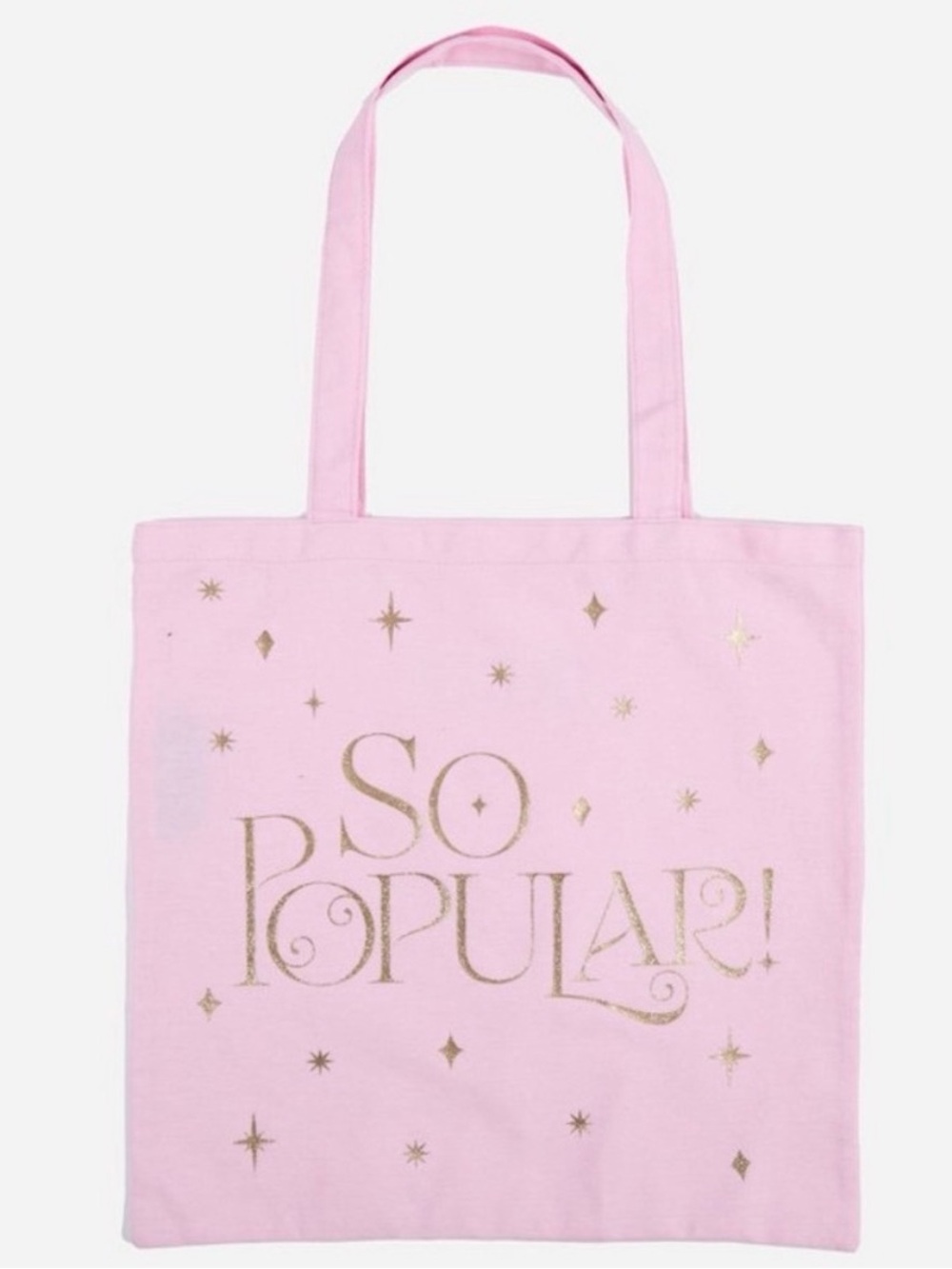 Wicked - So Popular Pink Canvas Tote Bag with Gold Print